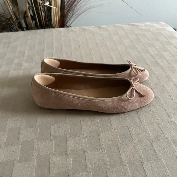 Flattered Suede Bow Ballet Flats - Picture 3 of 11